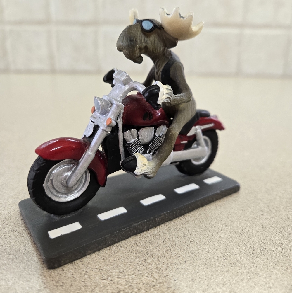Retired Big Sky Carvers Phyllis Driscoll Mountain Mooses "Motorcycle Moose" 2006 - Picture 6 of 7